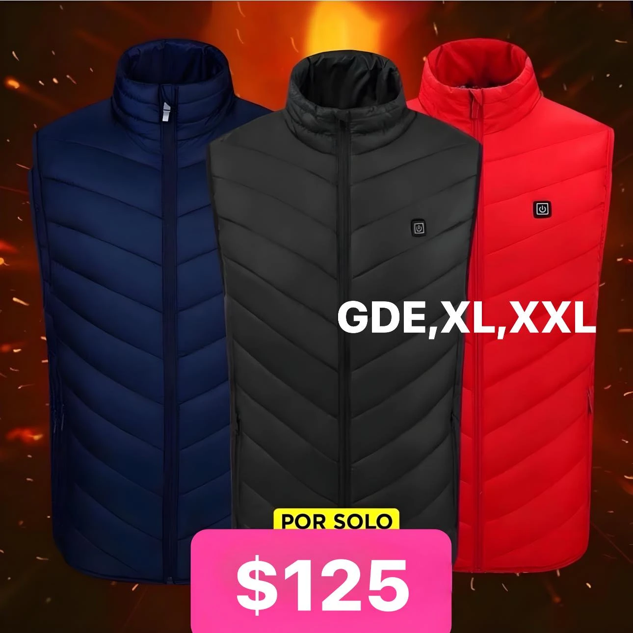 🔥CHALECO CALEFACTOR USA BATERÍA NO INCLUIDA🔥 USB