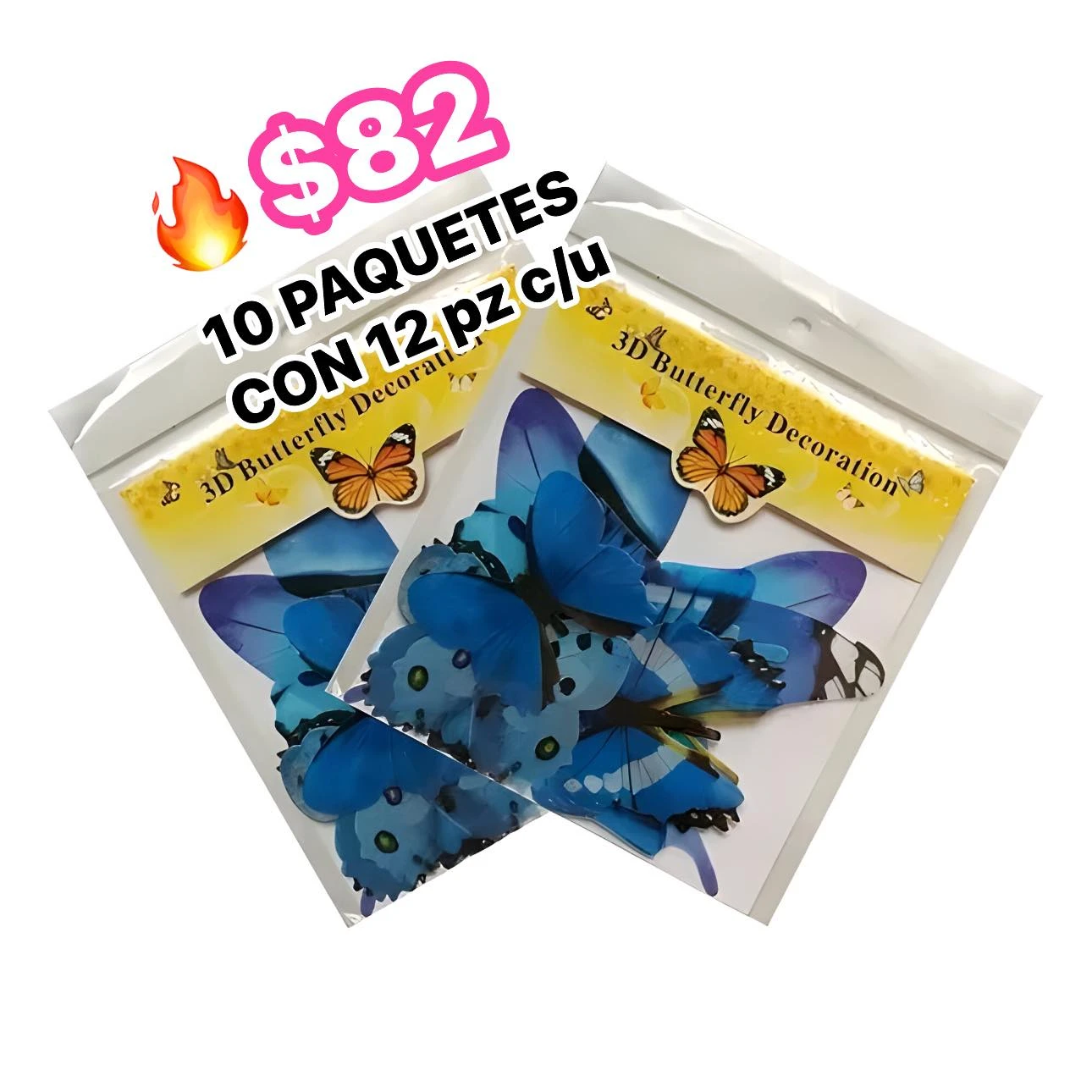 🔥10 PAQUETES DE 12 MARIPOSAS DECORACIO🔥