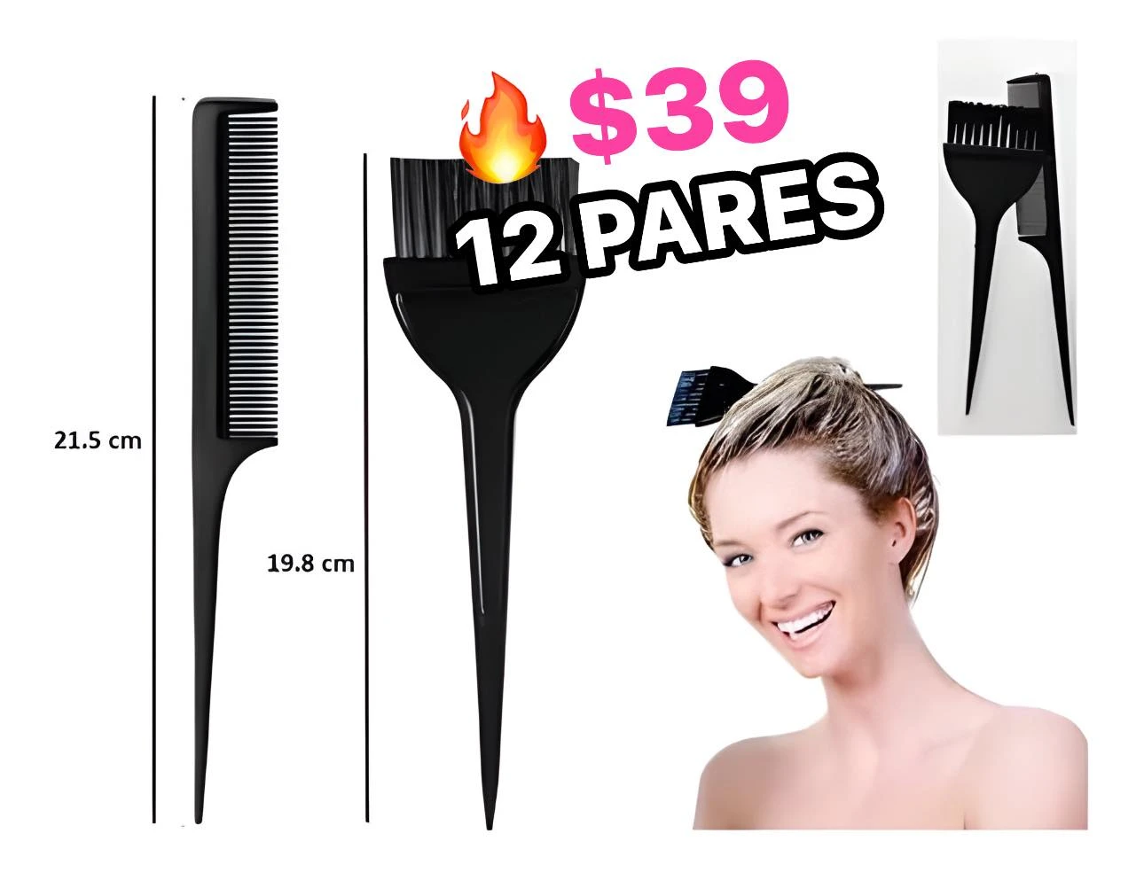 🔥DOCENA SET 2 PEINES TINTE 🔥