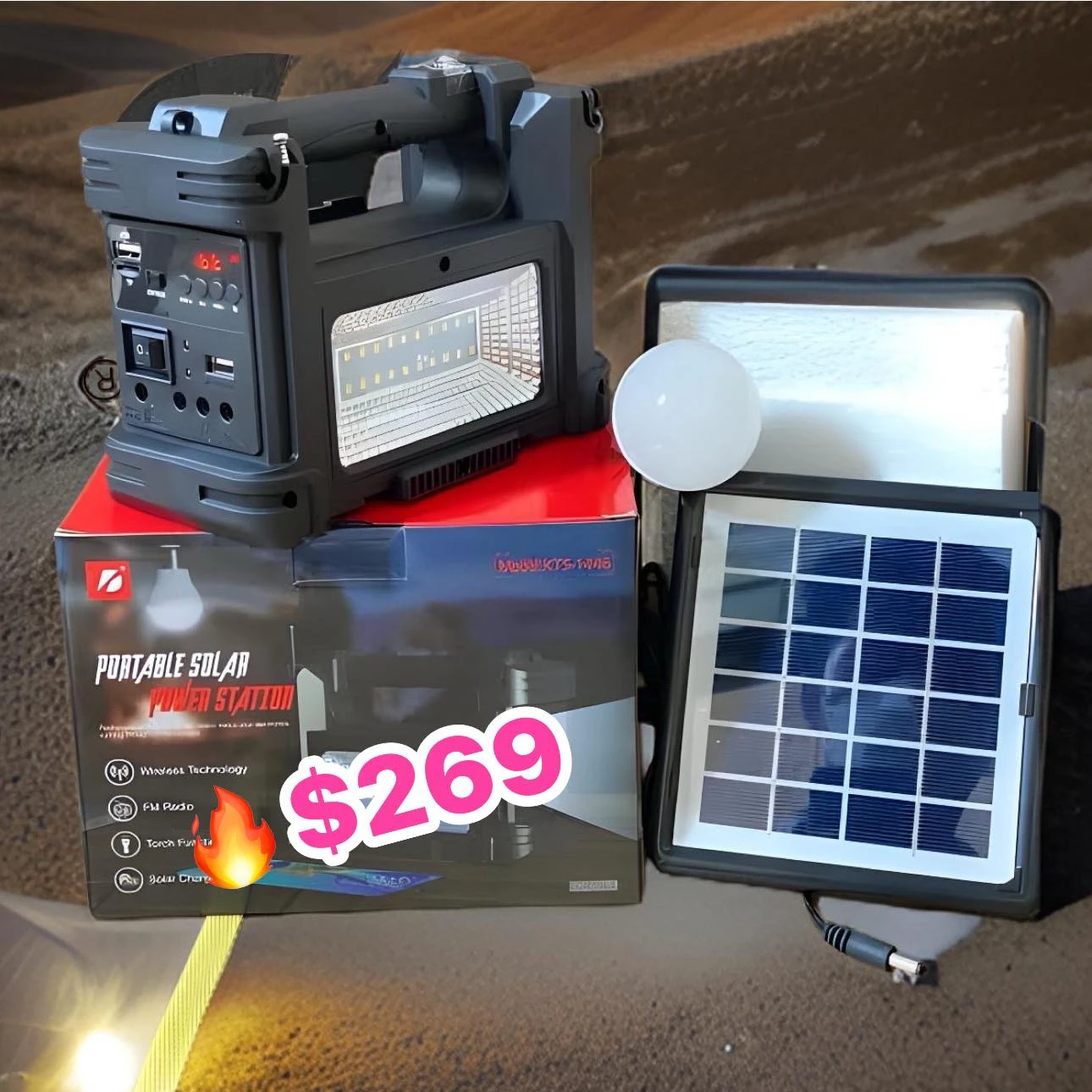 🔥BOCINA LAMPARA SOLAR🔥