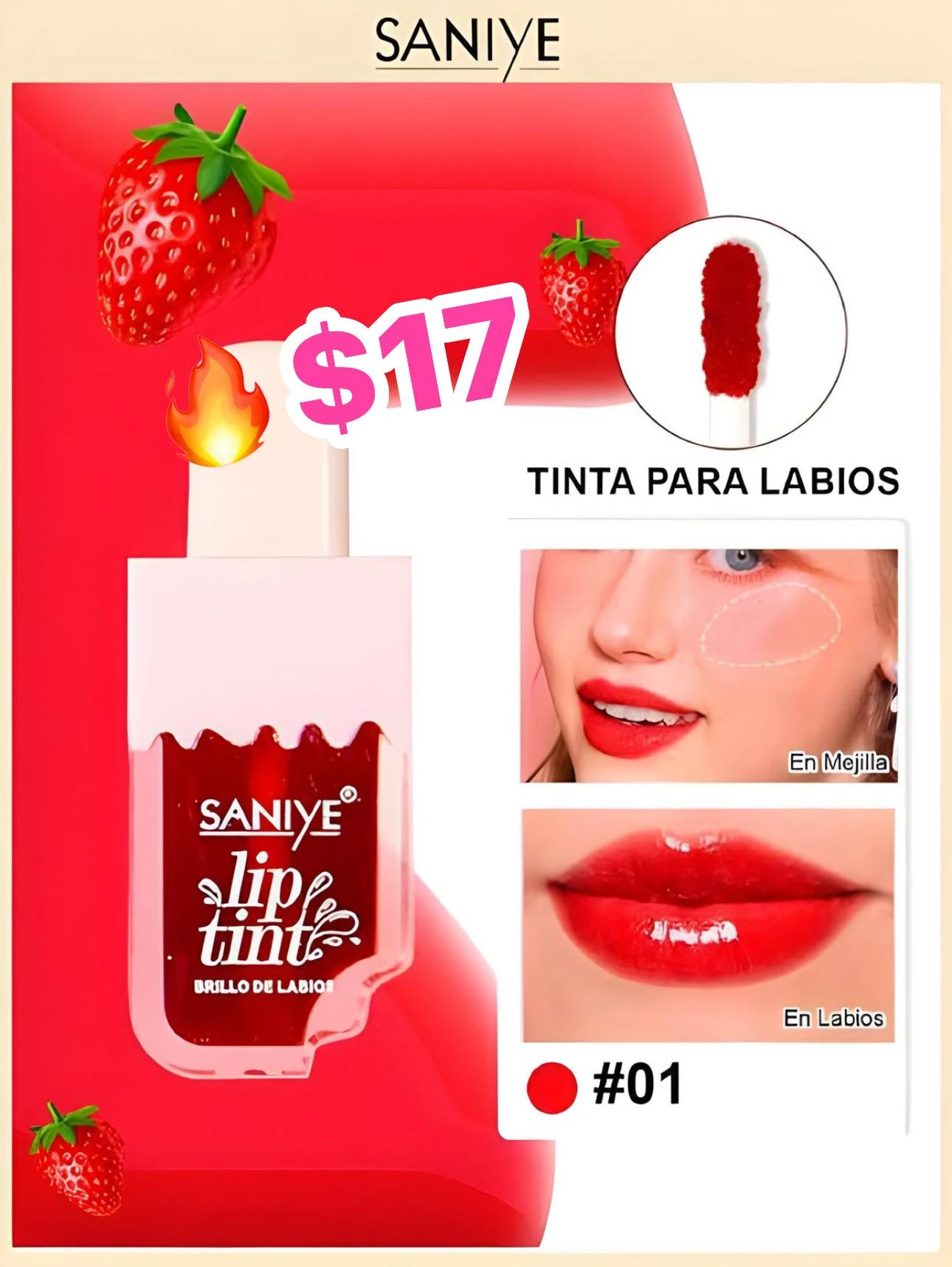 🔥TINTA LABIOS SANIYE 🔥 7502287471601