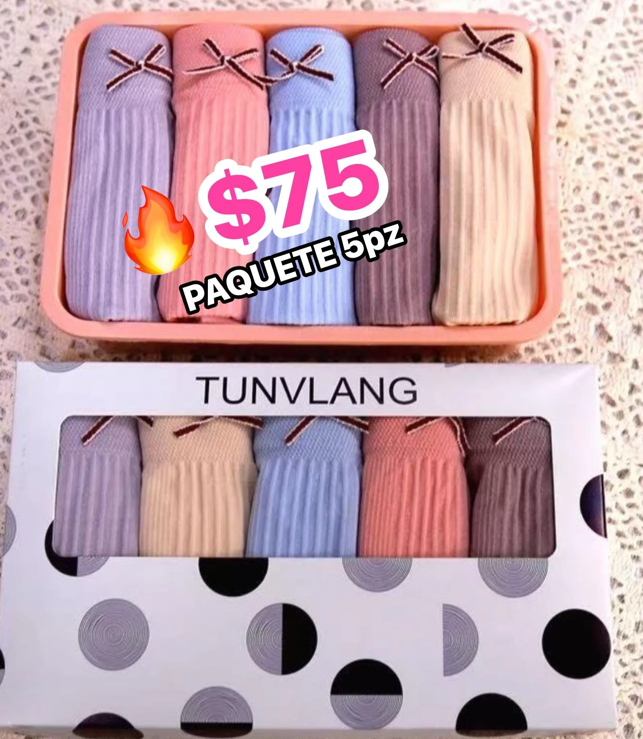 🔥PAQUETE ROPA INTERIOR 5 pz🔥TNNULANG RAYADO