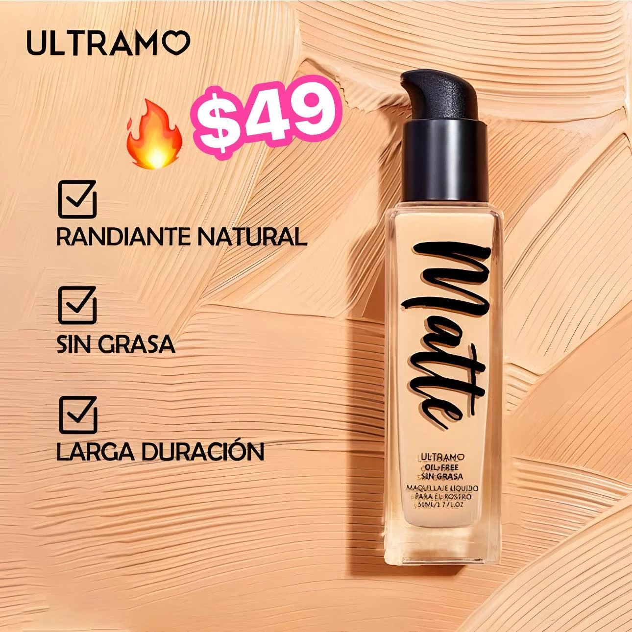 🔥BASE MAQUILLAJE MATTE ULTRAMO🔥