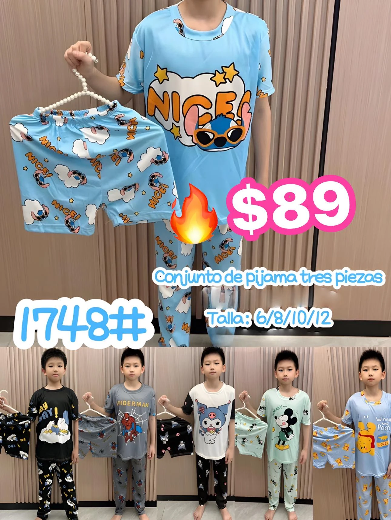 🔥PIJAMA INFANTIL TRIPLE🔥1748