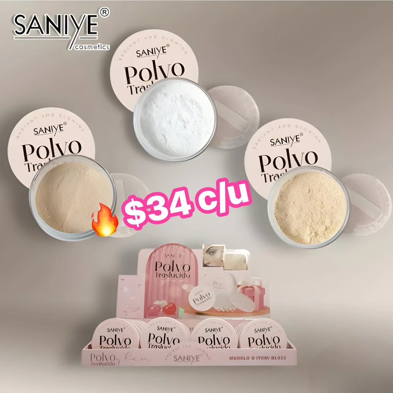🔥POLVO TRANSLUCIDO SANIYE🔥
