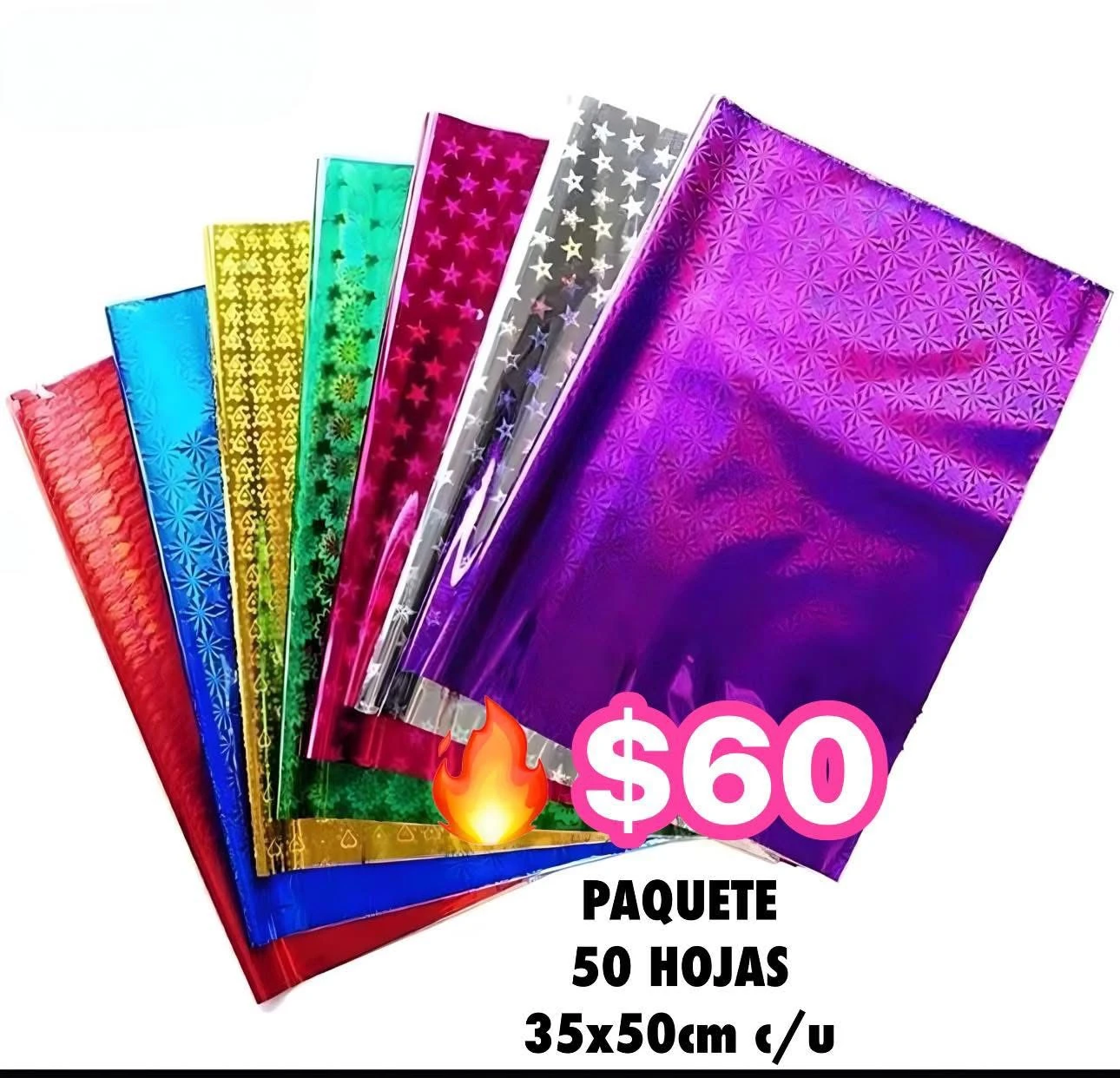 🔥PAQUETE PAPEL ENVOLTURA🔥 35x 50 a610