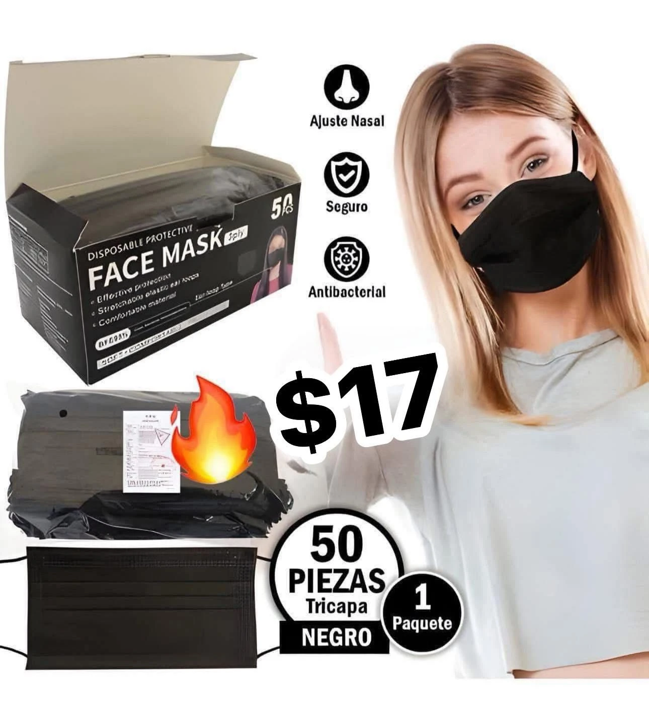 🔥CAJA 50 CUBREBOCAS🔥
