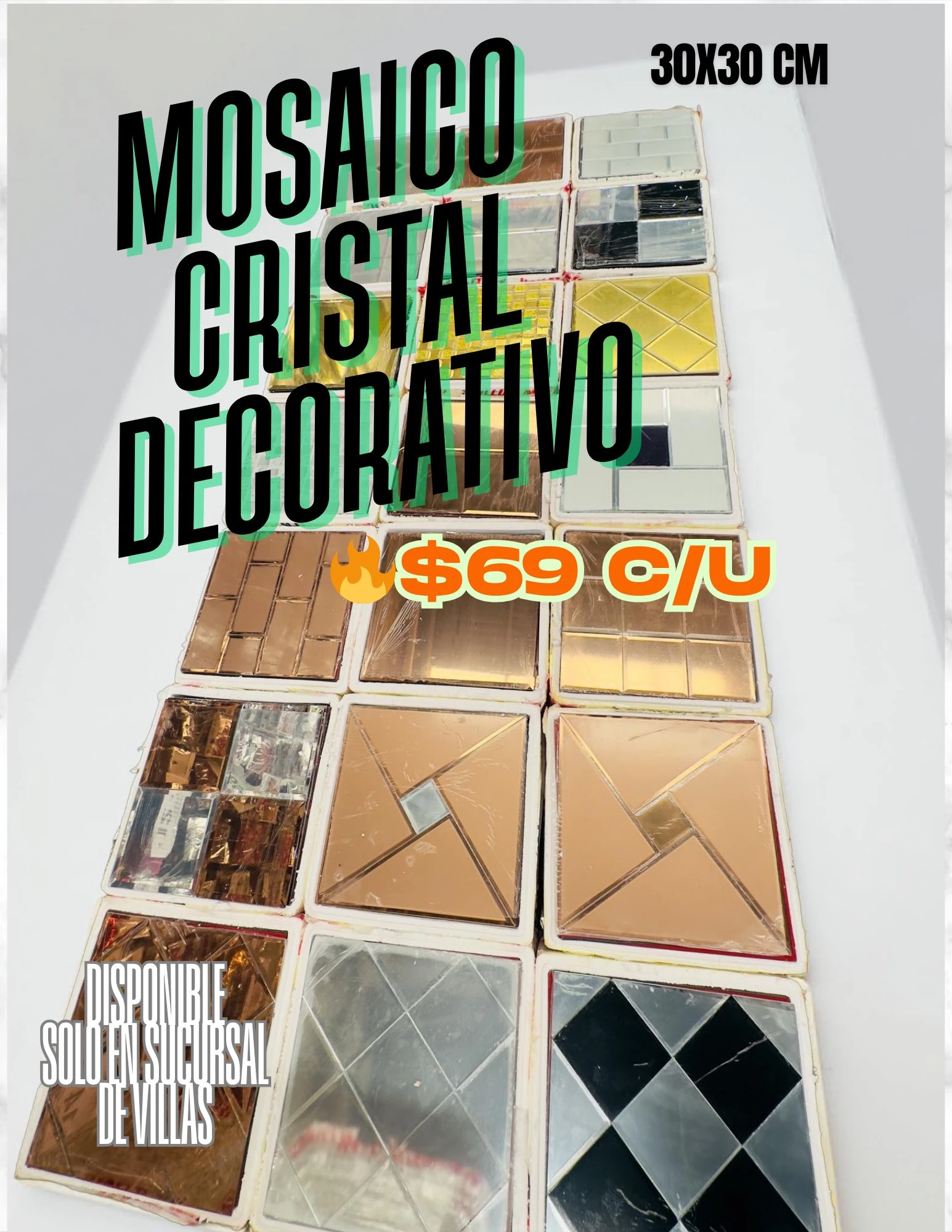 🔥MOSAICO CRISTAL DECORATIVO 30x30 cm🔥