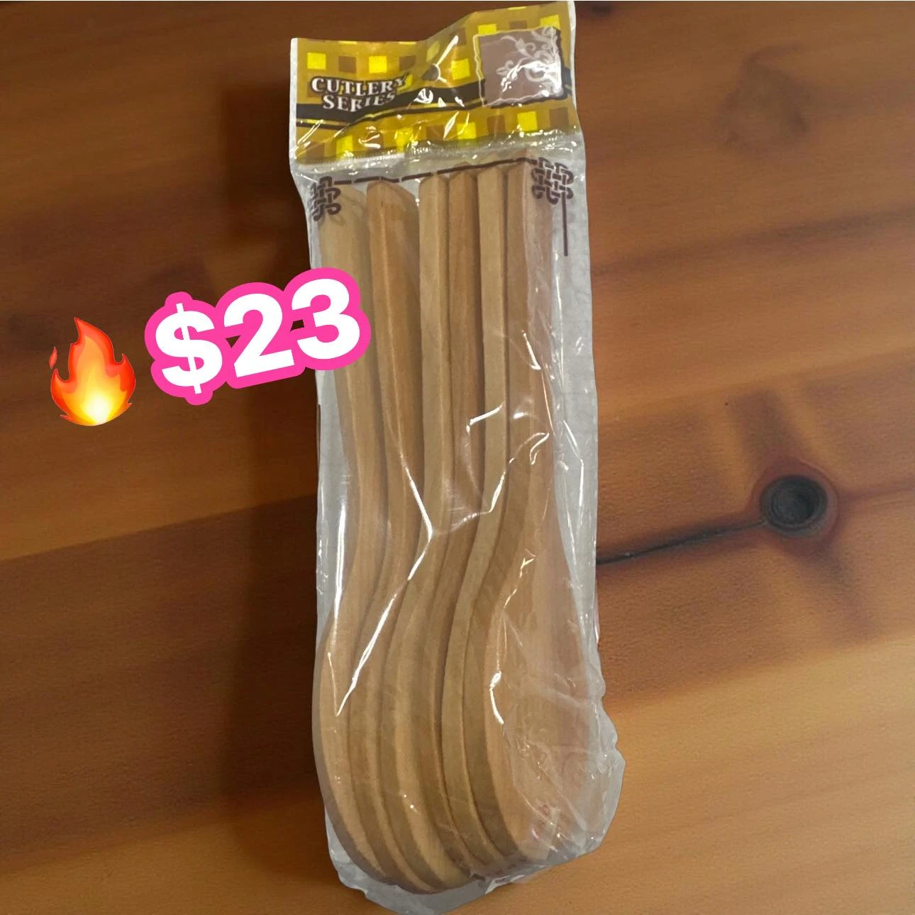 PAQUETE 6 CUCHARAS MADERA🔥 6389510010957