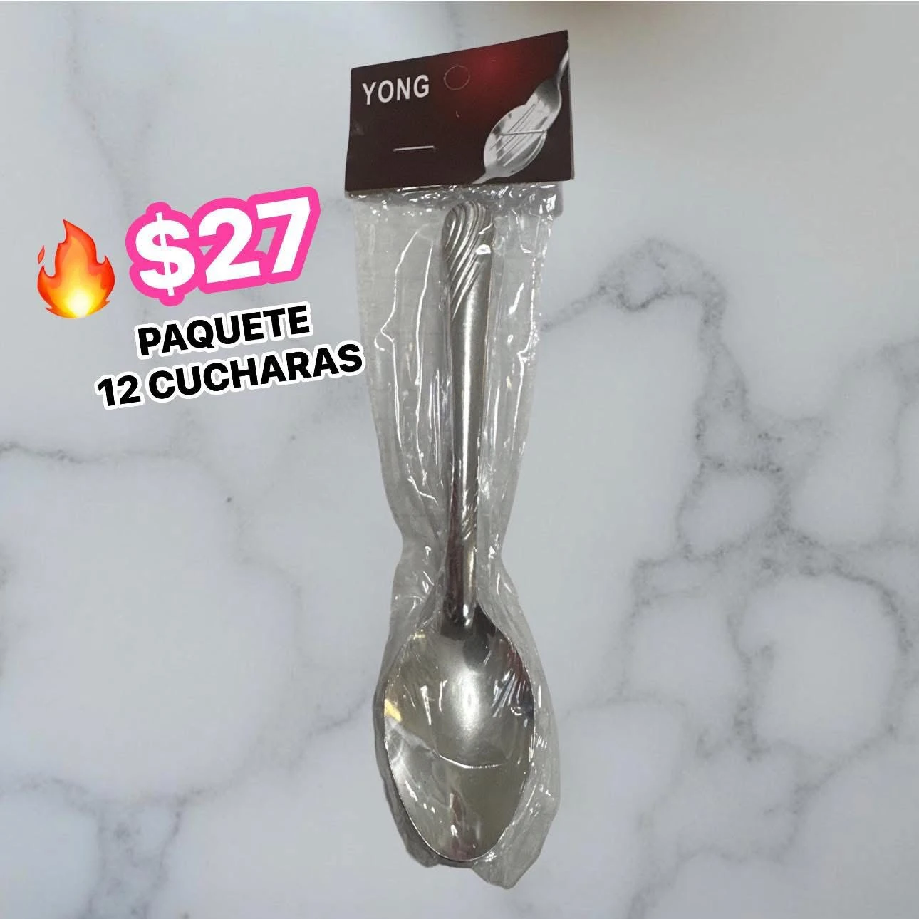 🔥PAQUETE 12 CUCHARAS ACERO INOXIDABLE🔥