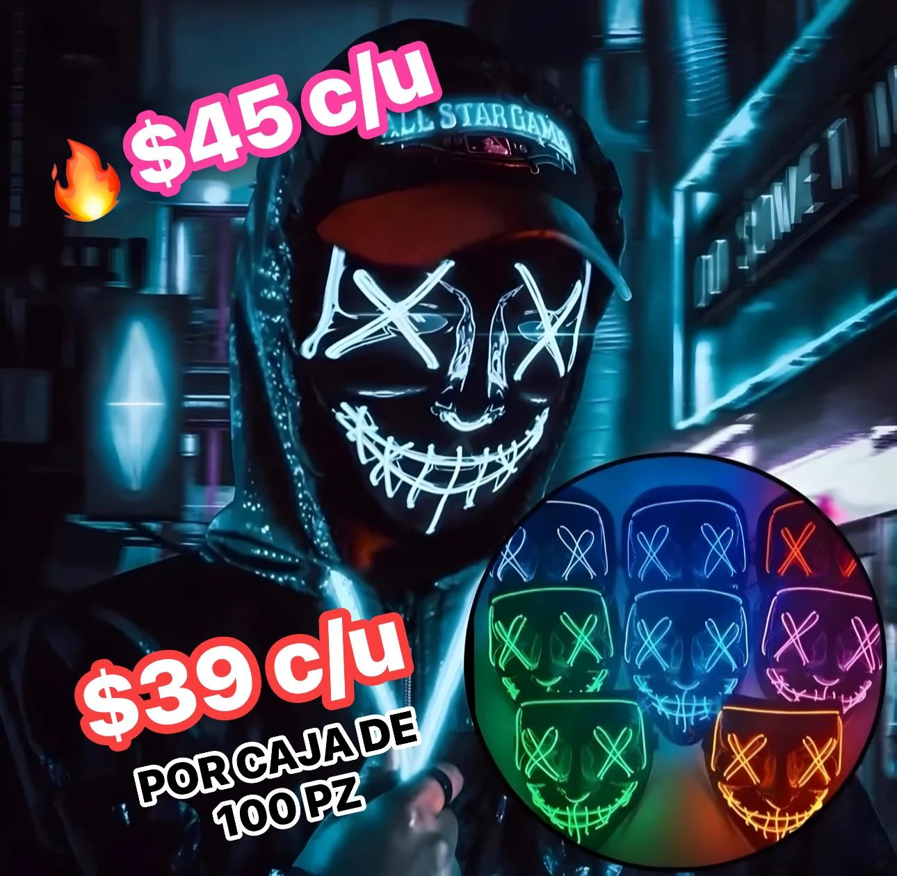 🔥MÁSCARA LED  HALLOWEEN🔥 45
