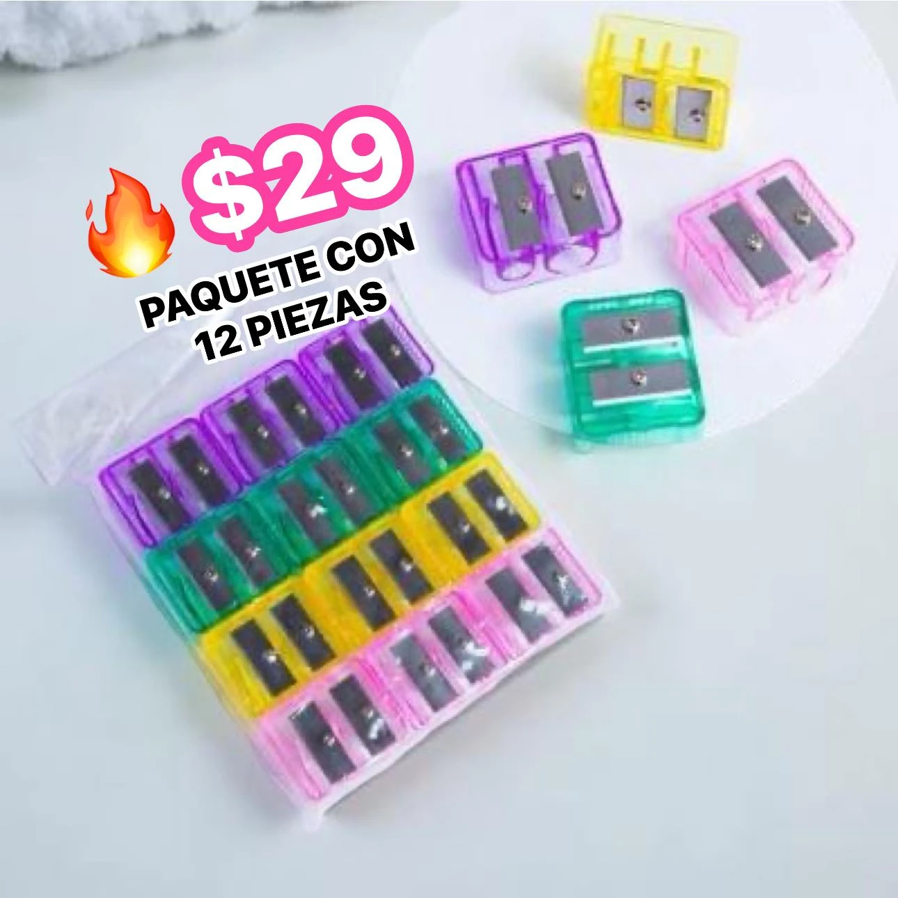 🔥PAQUETE CON 12 SACAPUNTAS🔥 MQD-28